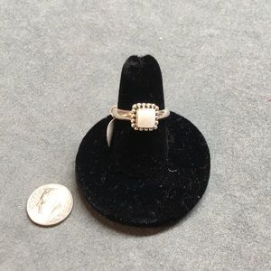 NWT Silpada .925 Square Button Pearl Ring size 8